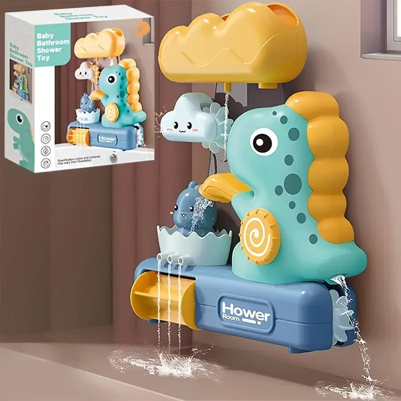 Baby Bath Toys Spray Toy for Kids Cartoon Dinosaur Suction Cup Dinosaur Bath Toys for Toddlers Animal Sprinkler Waterwheel Water