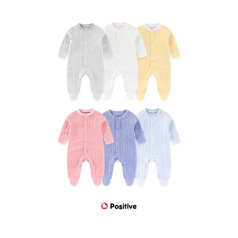 1-Piece Solid Color Baby Unisex Rompers Fall Winter Newborn Boy Girl Jumpsuits 3-24 Months Infant Outdoor Clothes