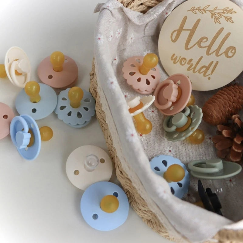 Soothing Pacifier for Newborns Flower Shaped Nipple for 0 to 6M Baby Boys Girls