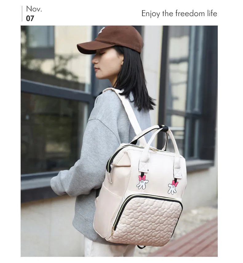 Personalized Name Mommy Bag Multi-functional Double Shoulder Storage Diaper Backpack for Outdoor Traveling Mom Gift