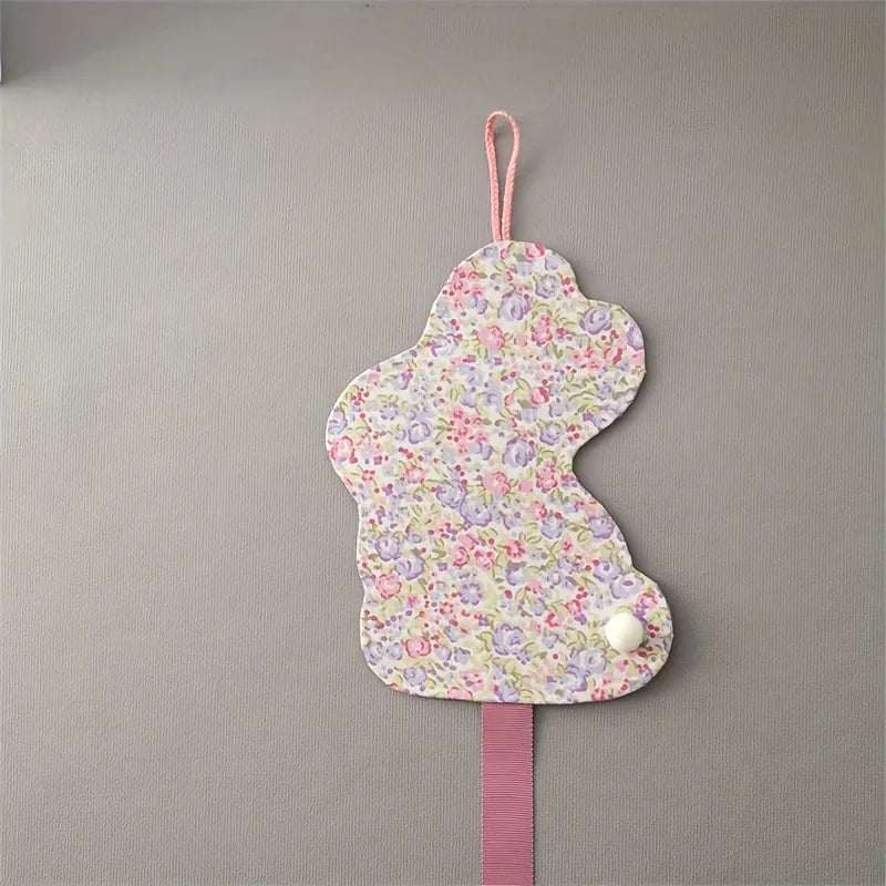 Korean-Style Ins Floral Cherry Storage Strap for Home Hair Accessories, Hairpin Organizer, Girl's Hair Accessory Organizer Hanging Strap, Room Decoration Wall Hanging Decoration.