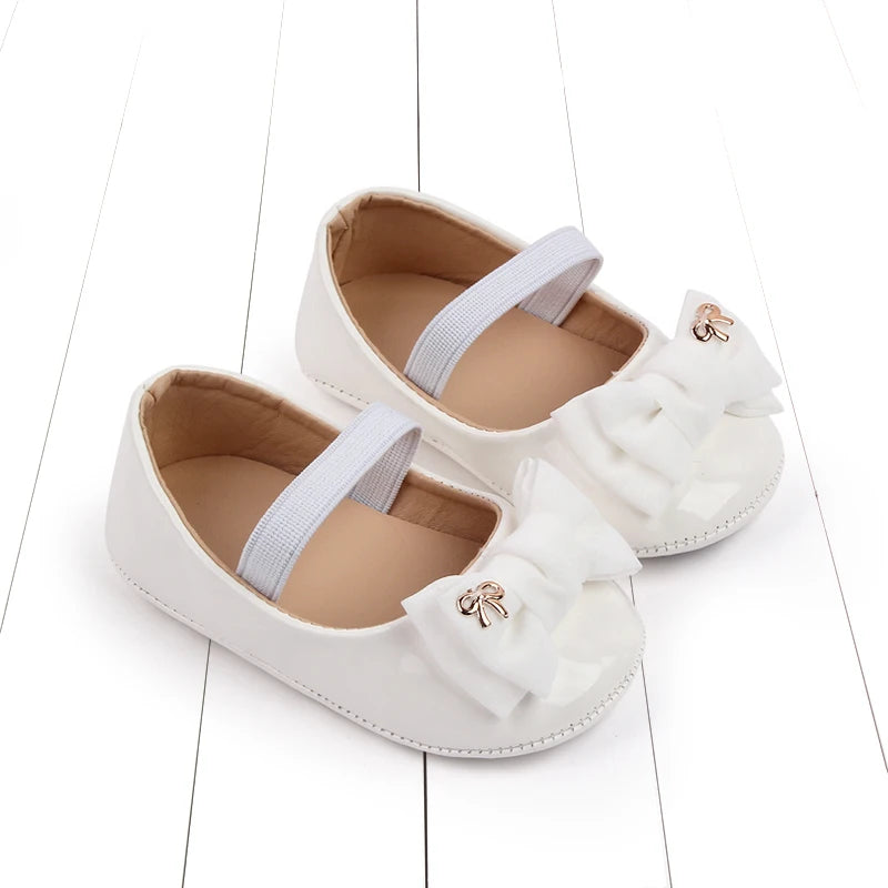 Spring and Summer 2025 New Style Baby Princess Shoes Leather Bow Tie Baby Shoes Soft Sole Learning Walkers baby shoesD2778