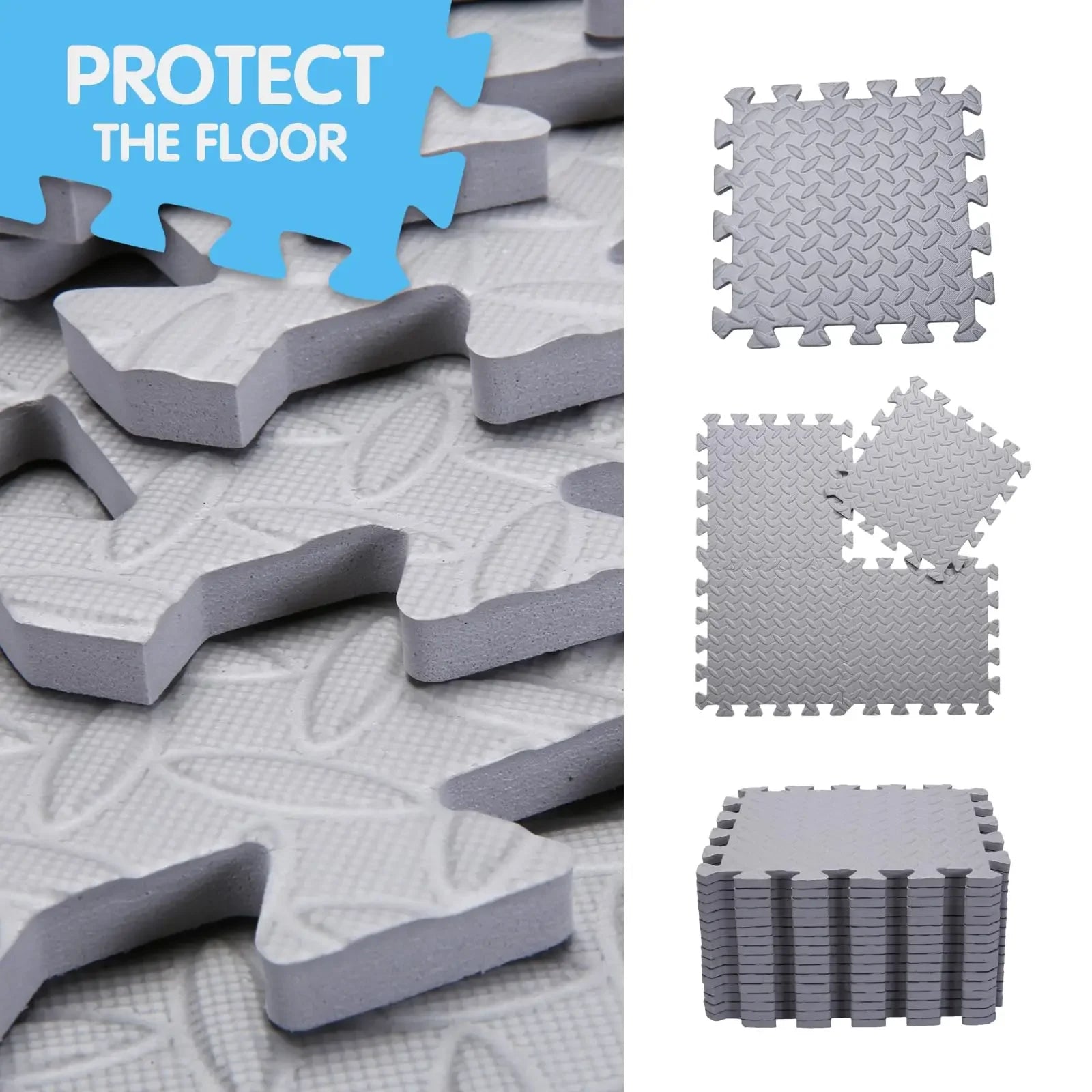 Interlocking Eva Foam Puzzle Mat 4-20 Pcs For Baby Anti Slip Floor Gym Play Mat For Home Bedroom