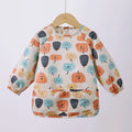 Danish children's long sleeved reverse dressing baby eating clothes bib super soft waterproof baby eating bag anti dirty feeding