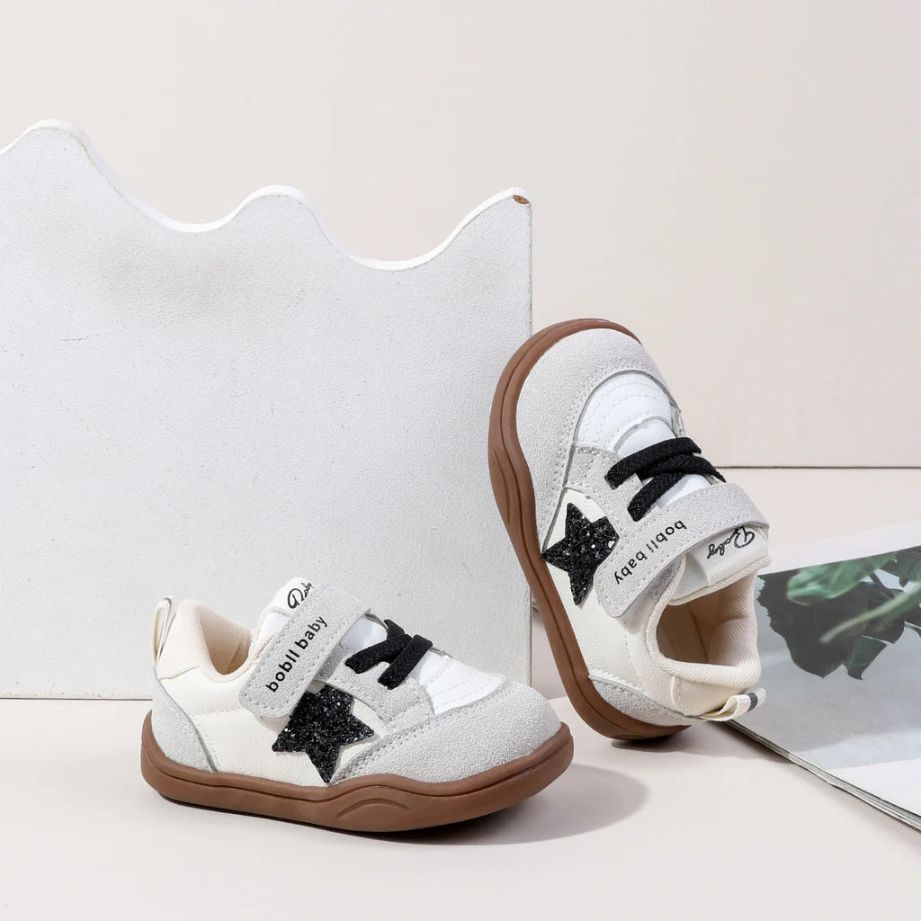 2025 Fashion Deisgn Baby Unisex First Walking Indoor Outdoor Sneakers With Glitter Star Decor Non-slip For 0-2Y Boys And Girls