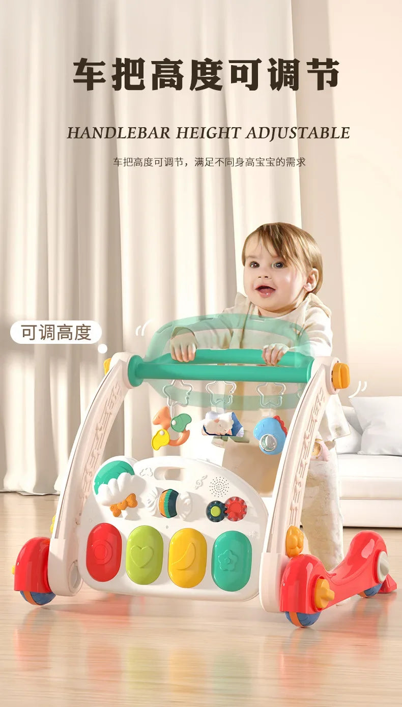 Fitness Rack Pedal Piano Fitness Frame Multifunctional Gyms & Playmats 3 in 1 Baby Walker Early Education Activities for Baby