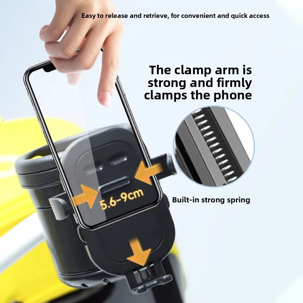 Anti-slip Baby Stroller Cup Holder Easy To Install Adjustable Kids Cup Stand Rotatable Phone Holder