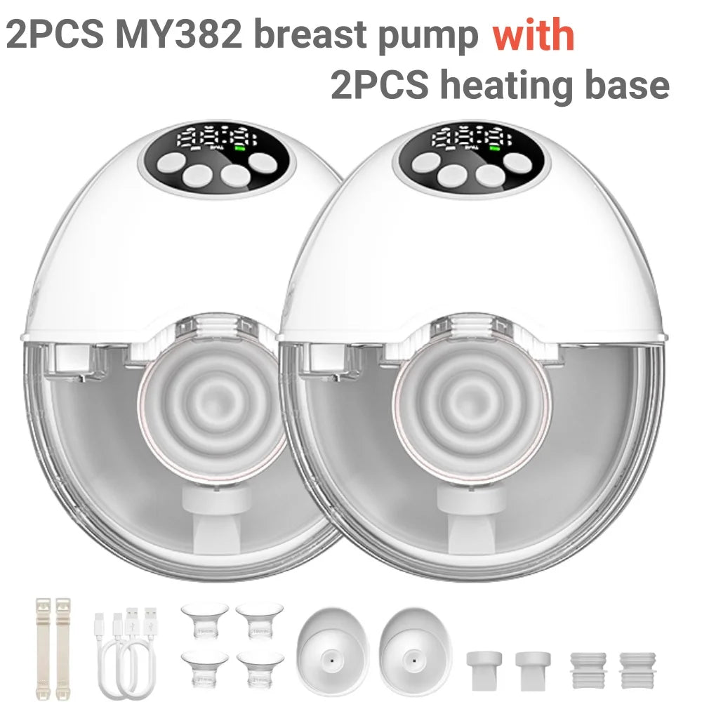 Wearable Electric Breast Pump With Ultraviolet Sterilize And Heated Base MY382 On The Go Wireless