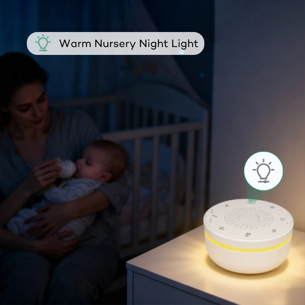Portable Baby White Noise With 1000mAh 30 Soothing Sounds 5 Colors Night Lights And Timer Baby Sleep Soother For Stroller & Crib