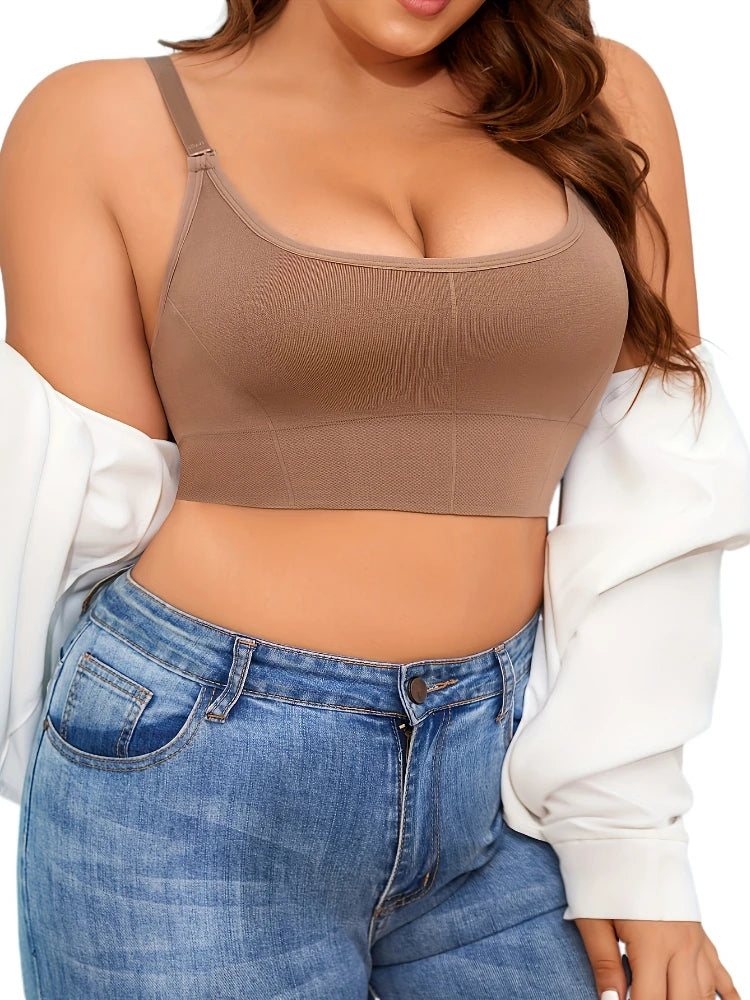 Women Bra Plus Size Seamless Brassiere Breathable Wire Free Bralette Underwear Comfortable Active Padded Brassiere Crop Top