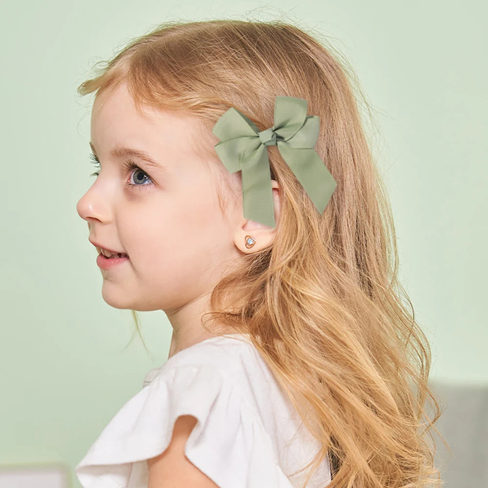 30Pcs/lot Boutique Ribbon Tassel Bow Hair Clip Set Colorful Cheer Bow Hairgripes Girls Lovely Headdress Gift