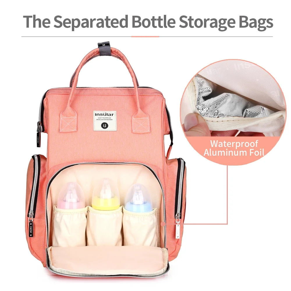 Insular Thermal Bag For Baby Strollers And Feeding Bottles Baby Diaper Backpack Mother Nappy Travel Bags Baby Nappies Handbag