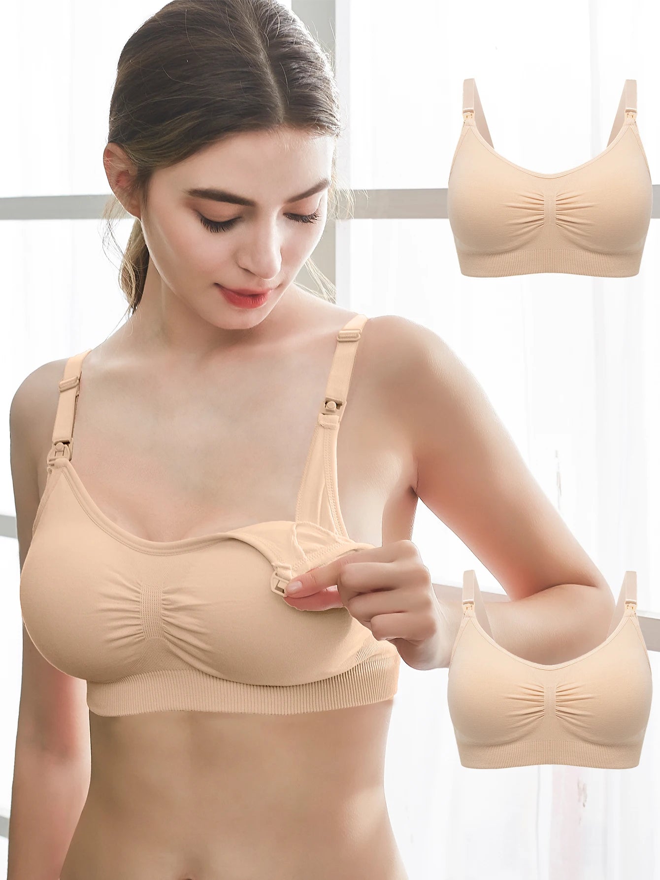 (3-piece) Hot selling women's seamless and comfortable full cup nursing underwear