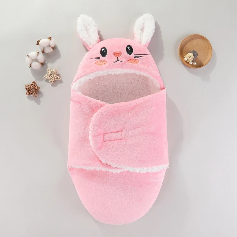 Baby Sleeping Bags Autumn and Winter Soft Newborn Baby Wrap Blankets Cartoon Cocoon for babies Flannel Warm Baby Sleepsack 0-9M