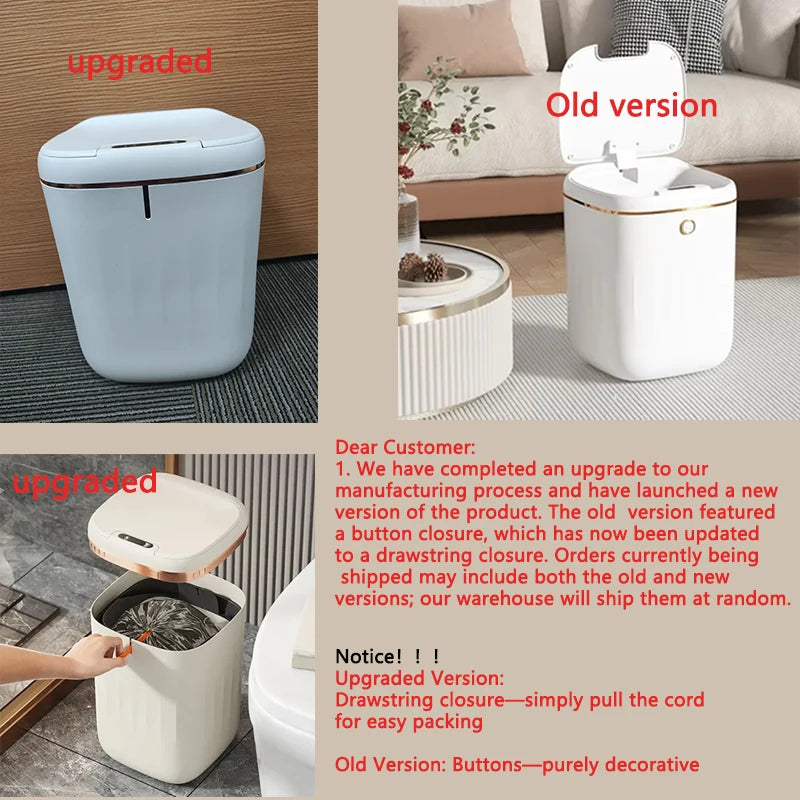 20L Smart Trash Can with Lid Waterproof Large-capacity Trash Bin Rechargable Automatic Garbage Can Fo Kitchen Bedroo Wastebasket