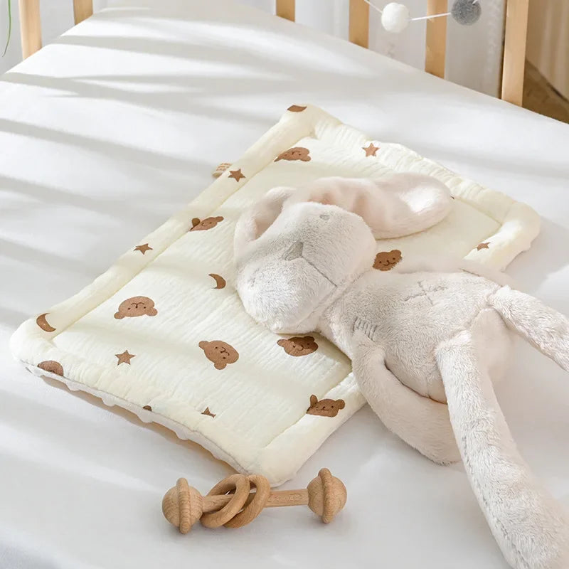 Baby Pillow 0-12 Months Baby Bean Velvet Pillow Cushion Four Seasons General Cotton Gauze Breathable Infant Pillow