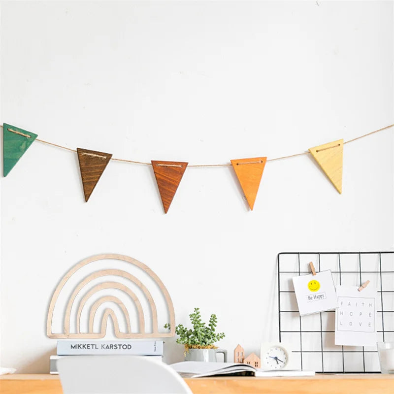 Nordic Style Wooden Rainbow Wall Art Hanging Decoration