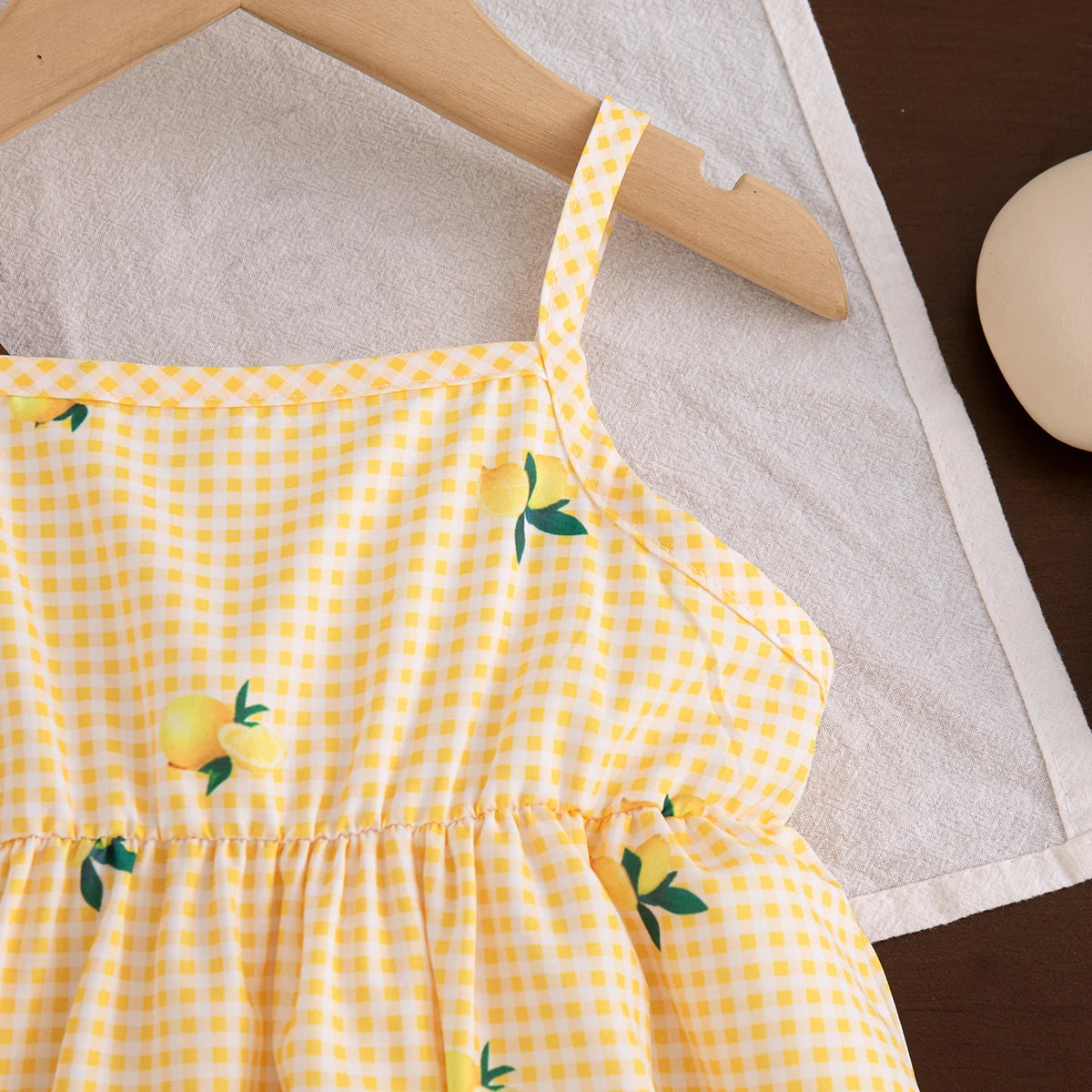 Baby Dresses Summer Cotton Plaid Full Printed Suspender Baby Girl Dress Sweet And Casual Beach Baby Girl Clothing With Hat