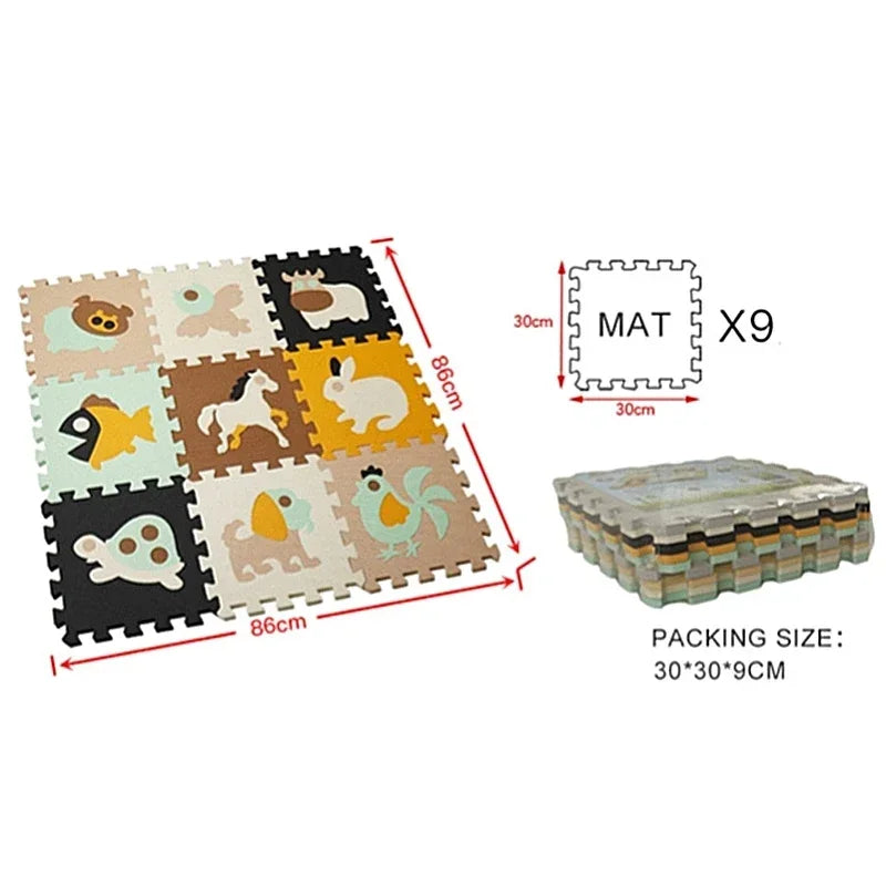 Cartoon Animal Pattern Play Mat Eva Foam Floor Puzzle For Babies And Toddlers 30x30x1cm