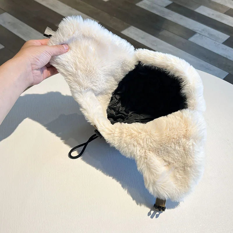 Ushanka Men's and Women's Winter Thickened Velvet Padded  Warm Artifact Earflaps Cap Northeast Pullover Cold Protection Hat