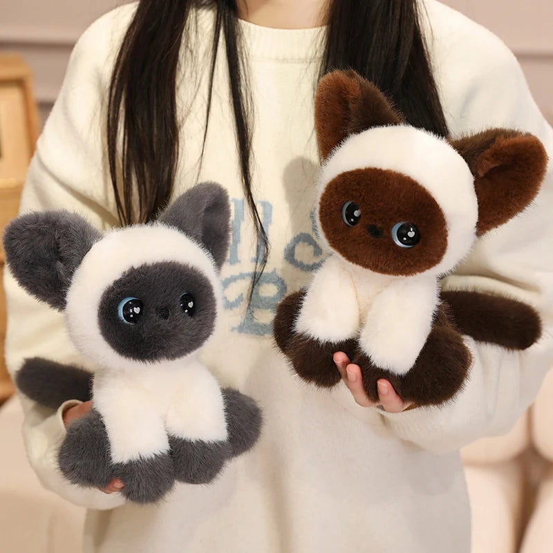 Nice Adorable Sitting Devon Cat Siamese Cat Plush Toy Doll Home Office Decoration, Perfect Gift For Cat Lovers Boys And Girls