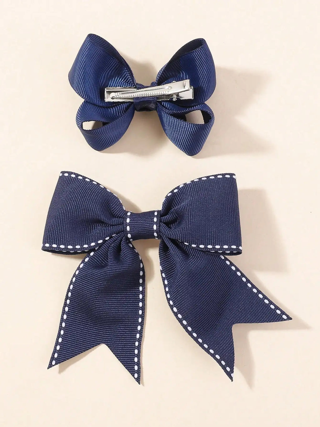 34Pcs Navy Blue Bow Hair Accessories Set for Girls Kids Hair Clips Headbands Elastic Hair Ties School Uniform Hair Styling Tools