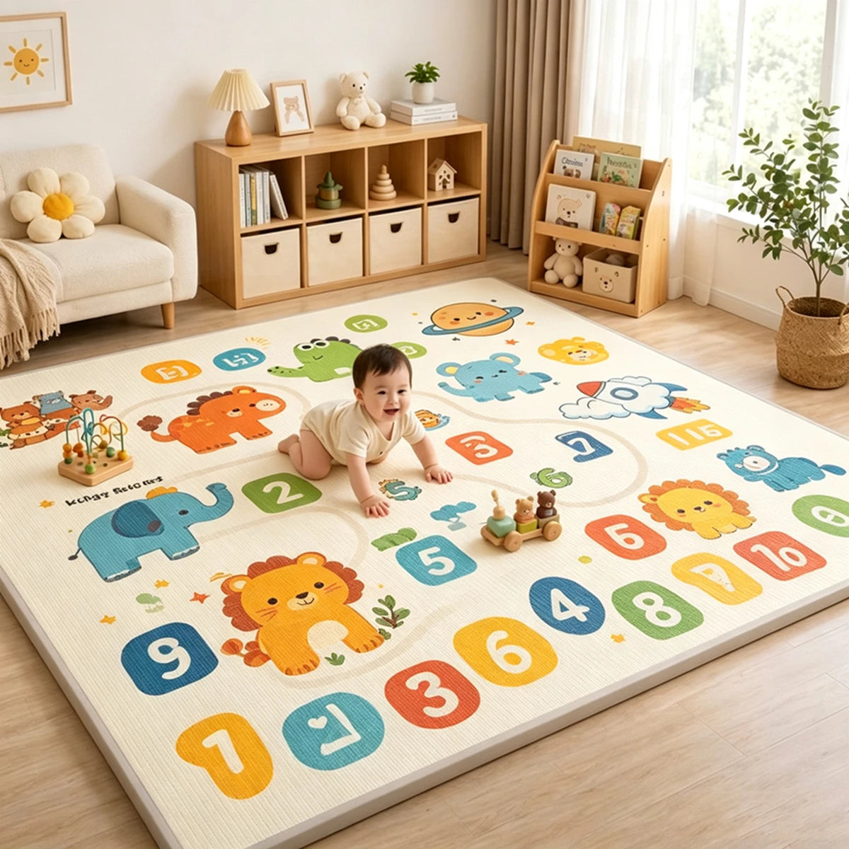 Non-toxic Crawling Play Mats Baby Activity Gym Room Mat Baby Activities Double Sided Pattern EPE Game Mat for Children's Mat Rug