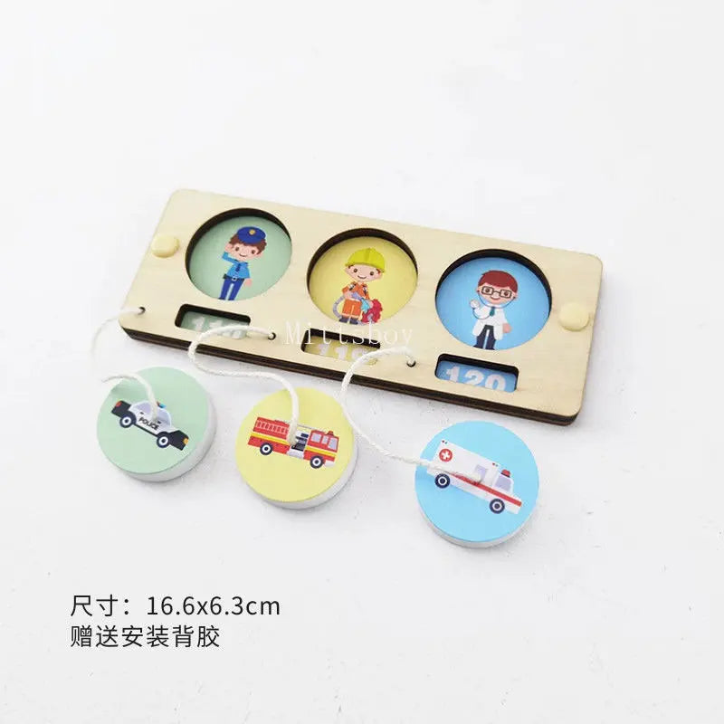DIY Montessori Busy Board Accessory Wooden Hourglass Gear Skidway Puzzle Toy MB01 For Children