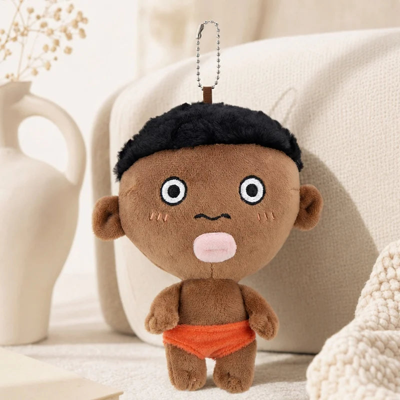 Net Red Black Pendant Keychain 15cm Natasha Black Plush Doll Black Man Decompression Squeeze Ball Plush Doll Boy Girl Gift