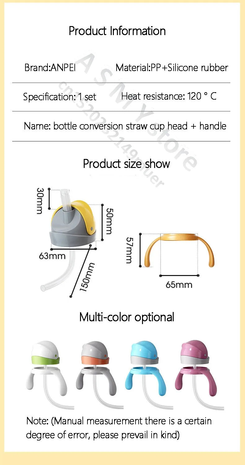 for Pigeon 3rd generation bottle/wide diameter bottle/bottle conversion straw cup head+handle/glass and PPSU universal