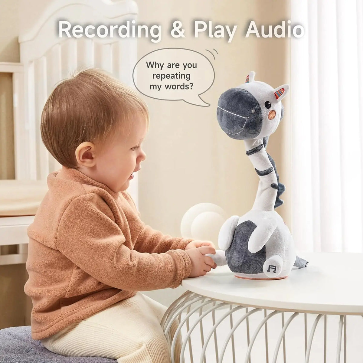 Dancing Talking Giraffe Toy Bluetooth Plush Record Repeating What You Say Singing Model Bt01