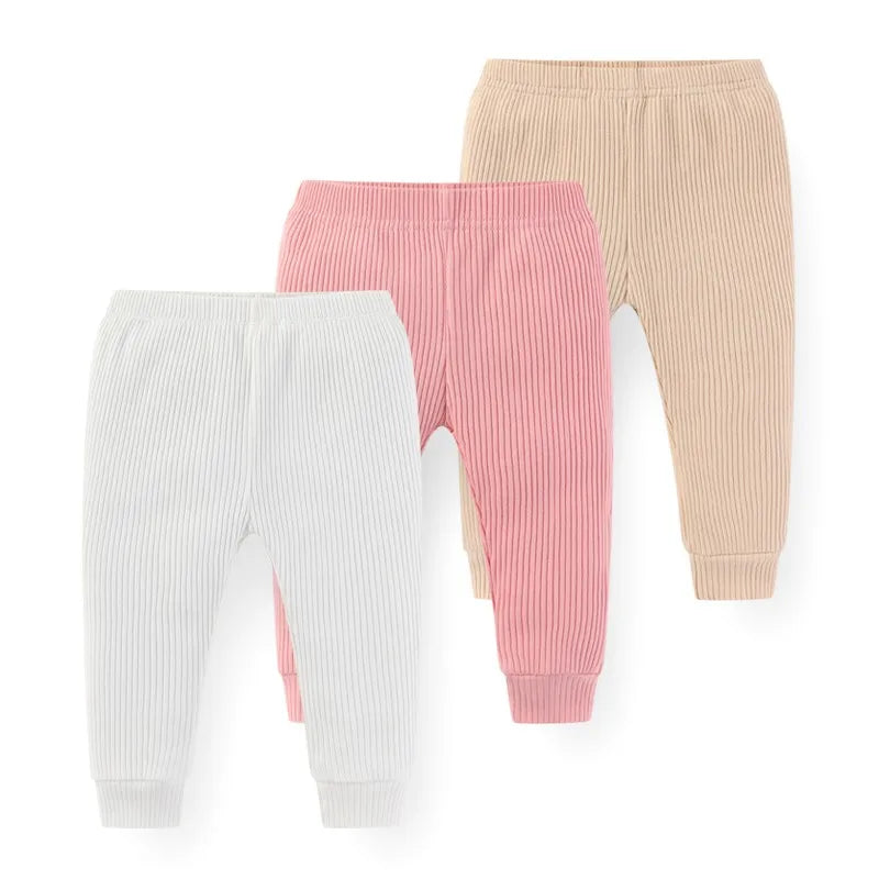 Baby Pants 3 Pack Solid Color Cotton Soft Newborn Unisex Trousers Four Seasons Infant Clothes