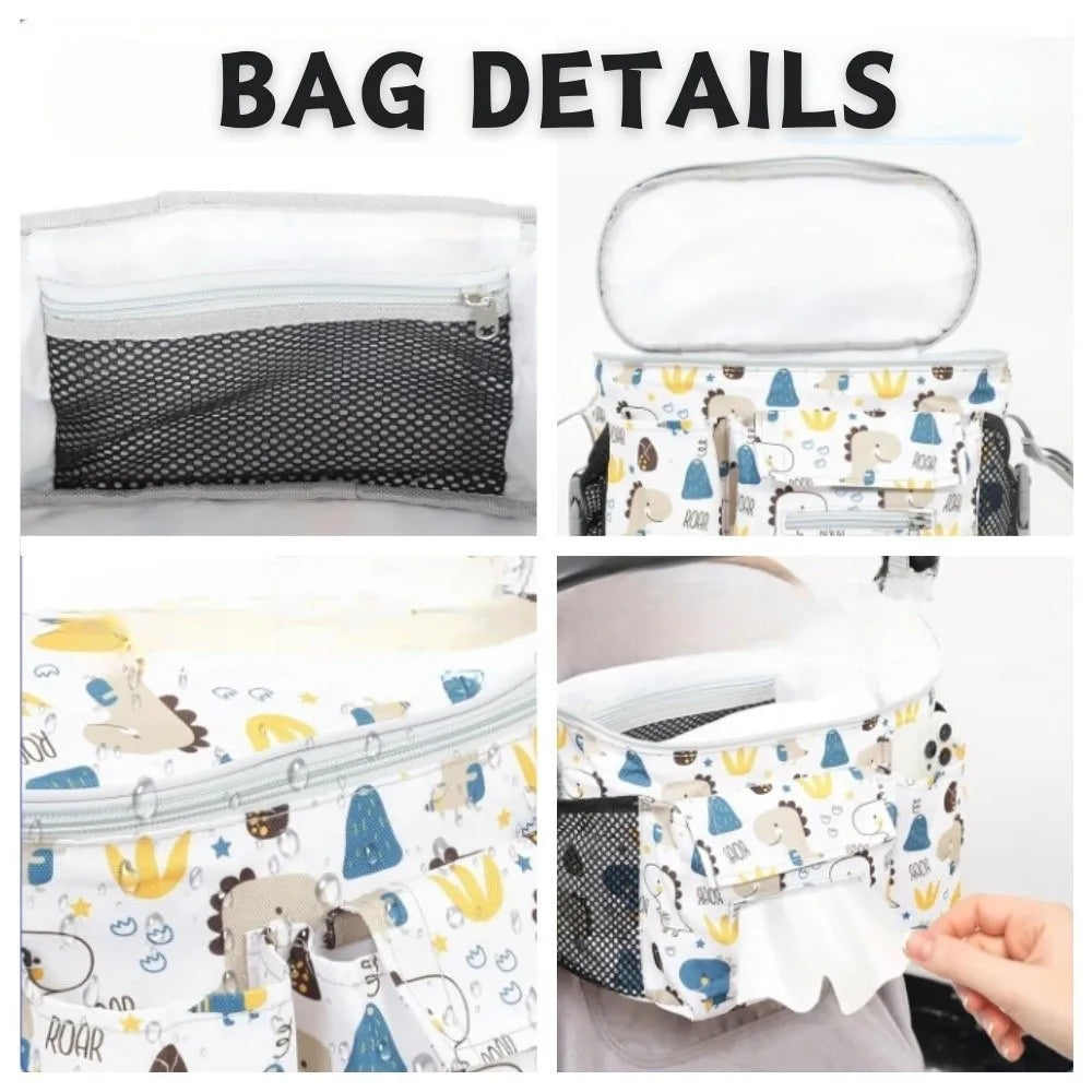 Oxford cloth Baby Stroller Bag Printed Pram Buggy Cartoon Stroller Organizer Large Capacity Multi-functional