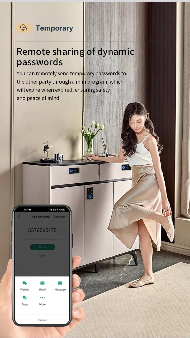Support Tuya APP Smart Fingerprint No Punch Cam Lock Cabinet Lock Door Drawer Filing Cabinet Post Mail Box Furniture Locker