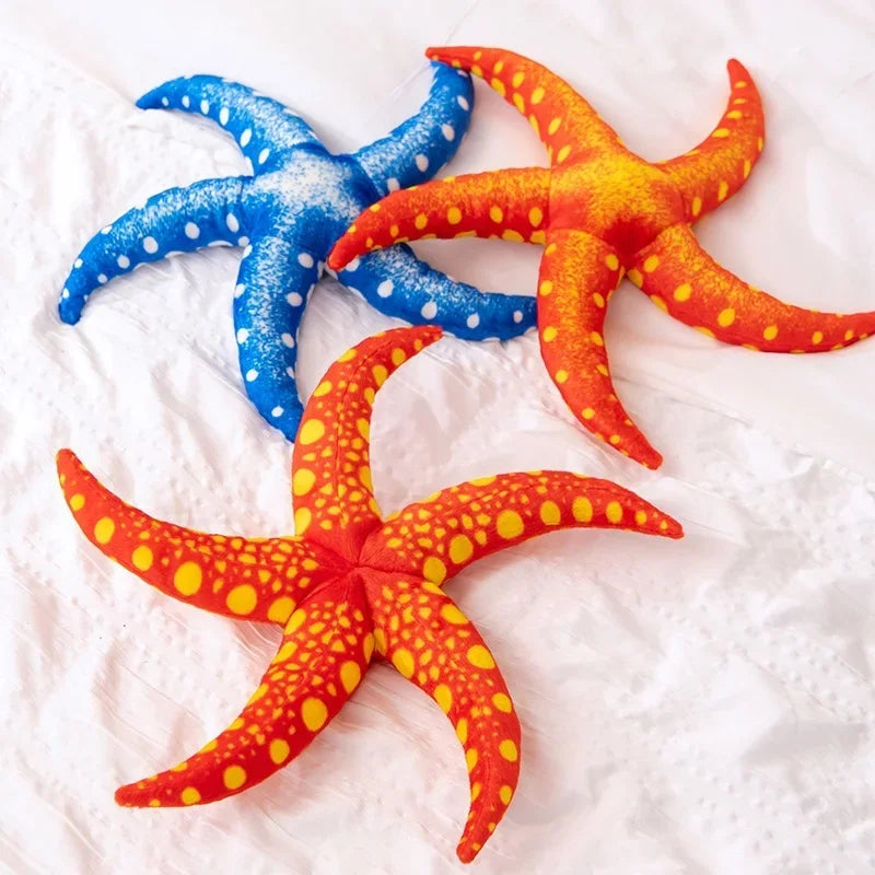 New 40CM Simulation Starfish Pillow Doll Plush Stuffed Marine Animals Toy Nap Pillow Backrest Cartoon Birthday Holiday Gift