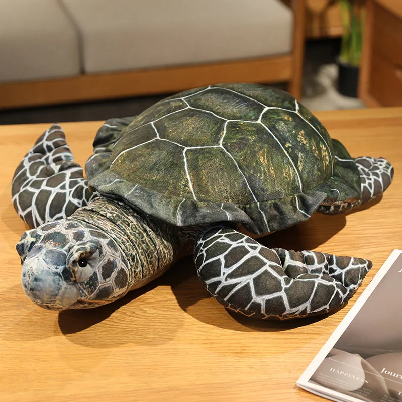 Simulation Sea Turtle Plush Toy Kawaii Soft Stuffed Tortoise Animal Home Decor & Birthday Gift for All Ages