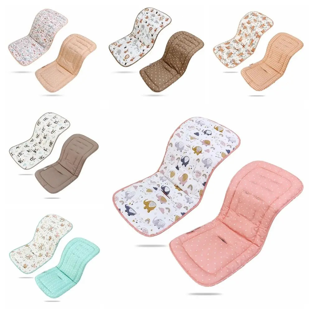 Soft Baby Stroller Cushion Cotton Cartoon Printed Baby Pram Seat Mat Breathable Comfortable Baby Seat Cushion High Chair Trolley
