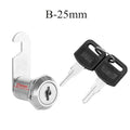 Zinc Alloy Cabinet Cam Lock with 2 Keys - 10-30mm Sizes