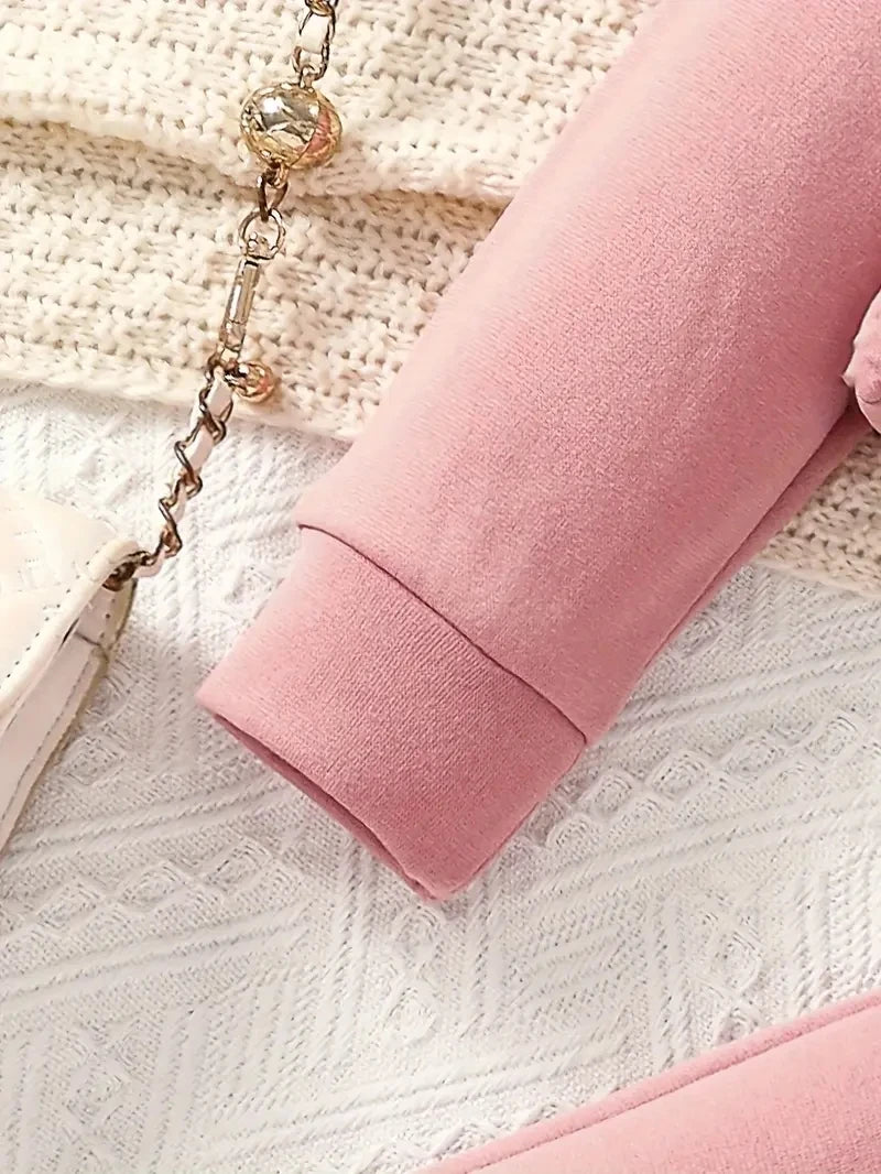 3 Pcs Kids Girls' Clothes Set Spring And Autumn Baby Girls Long-Sleeve Hooded Sweatshirt +Sleeveless Vest+ Long Pants Daily Wear