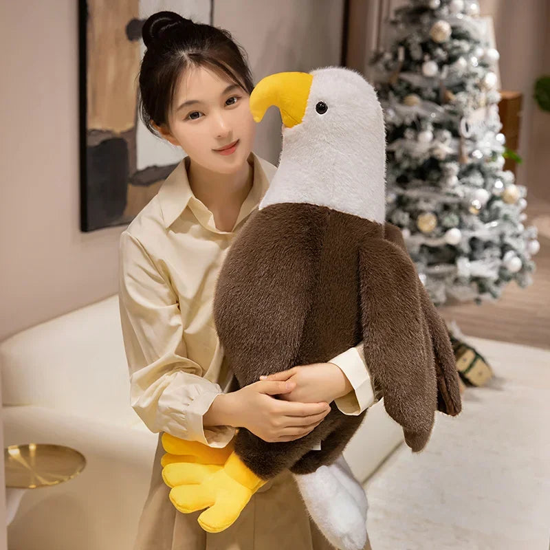 Hot Lifelike American Eagle Owl Plush Toy Soft Stuffed Animal RealLife Bird Doll Home Decor Kids Children Boys Birthday Gift