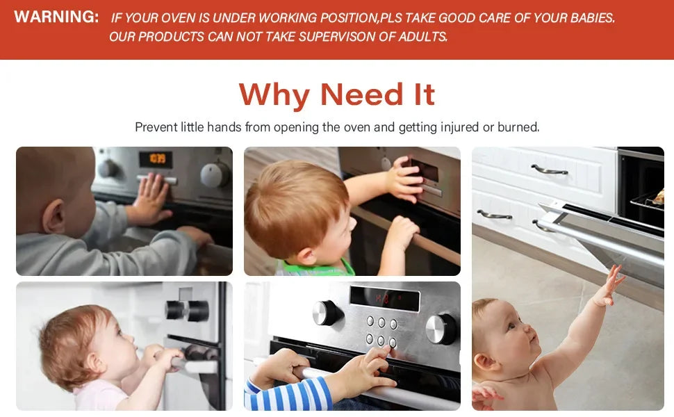 Baby Safety Oven Door Lock for Kitchen Child Safety Locks Children Protection Kids Safety Care Drawer Cabinet Lock