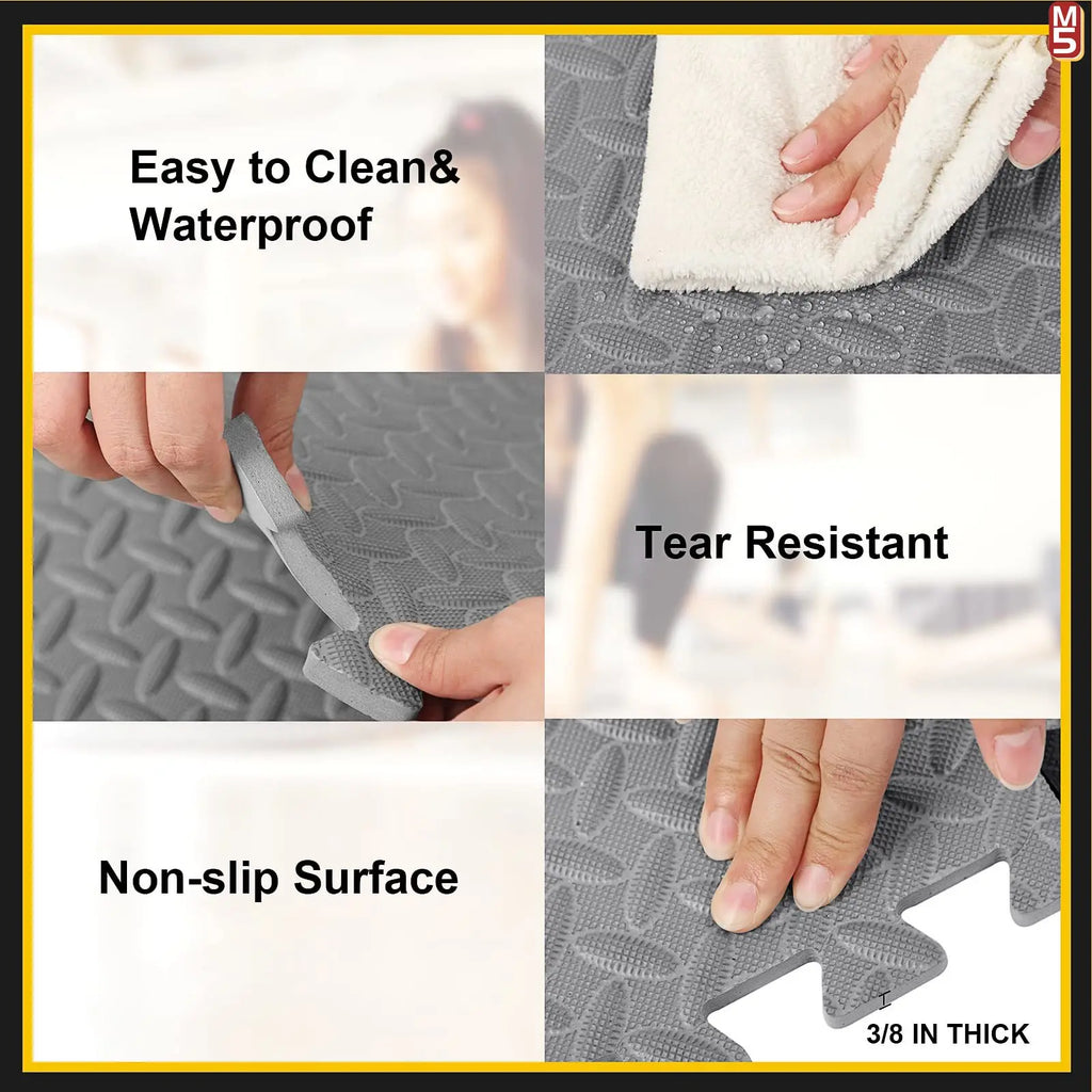 1-20PCS Soft Foam Interlocking Carpet Tiles - Non-Slip Puzzle Floor Mats Ideal for Home Gym and Baby Playroom  Rugs for Bedroom