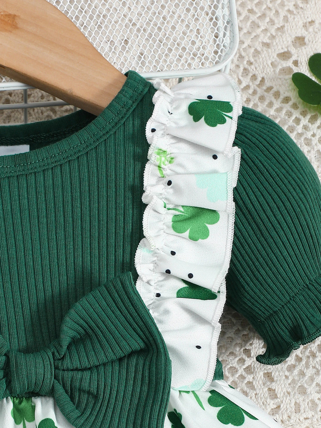 Baby Girl Summer Dress Lucky four-leaf clover Printed Short sleeve Dress 0-24 Months Cute Baby Girl Casual Dress