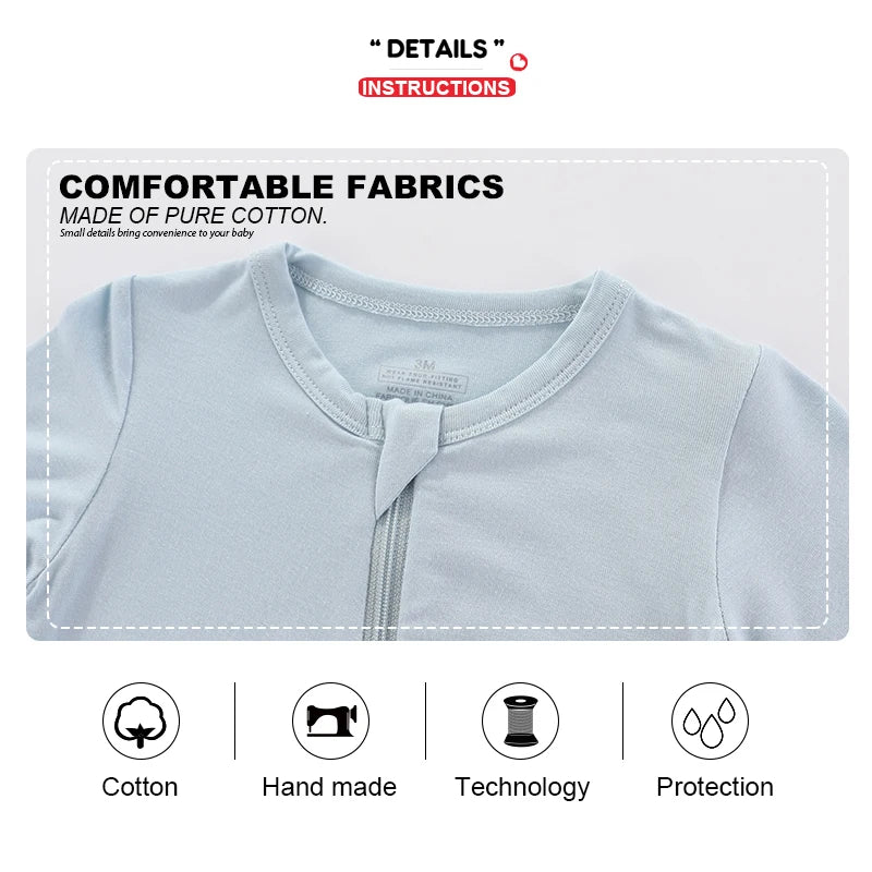 1-Piece Four Seasons Long Sleeve Zipper Baby Boy Girl Rompers Soft Comfort Unisex Infants Jumpsuit Rayon Newborn Clothes