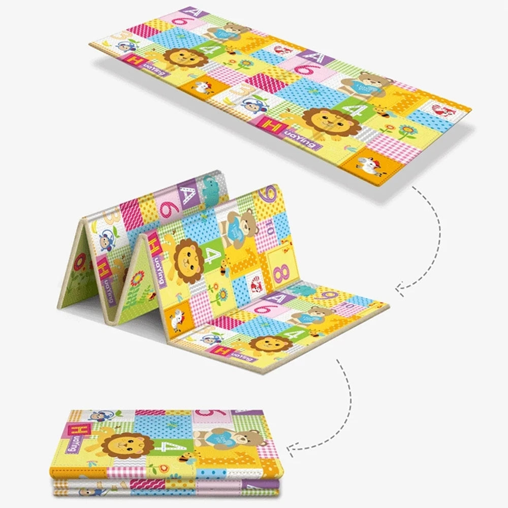 Double-sided New Baby Folding Crawling Activity Mat Children's Carpet Soft Foam Pad Kids Cartoon Waterproof Crawling Game Carpet