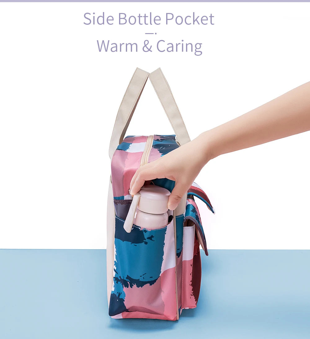 Insular Baby Diaper Bags Large Capacity Mommy Travel Shoulder Bag Waterproof Baby Nappy Bag Portable Stroller Bag For Baby Care
