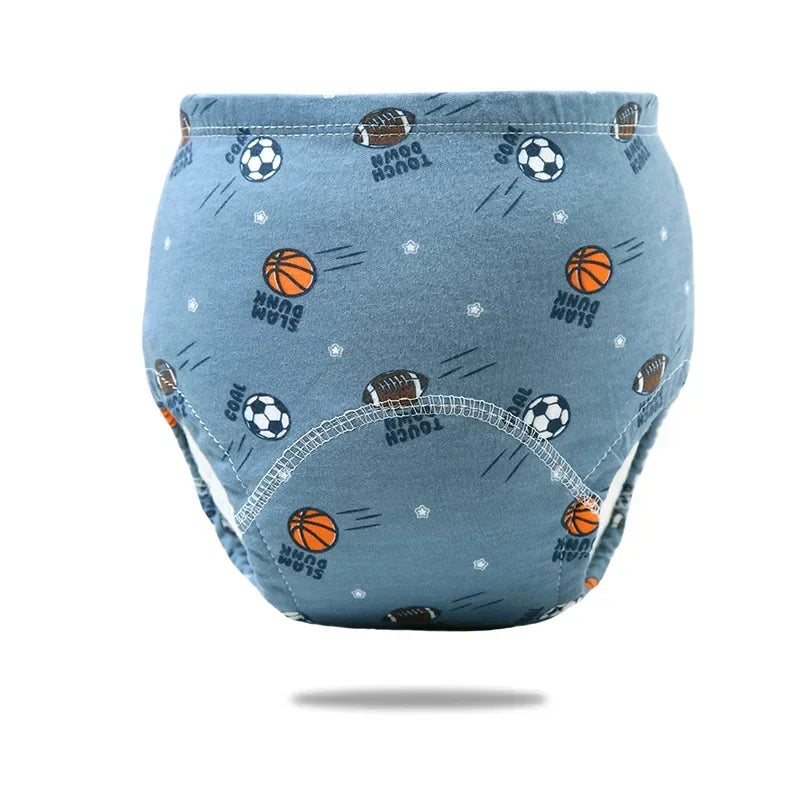Cartoon Print Potty Training Pants Washable Breathable Cotton Cloth Diaper For Toddlers Nappy