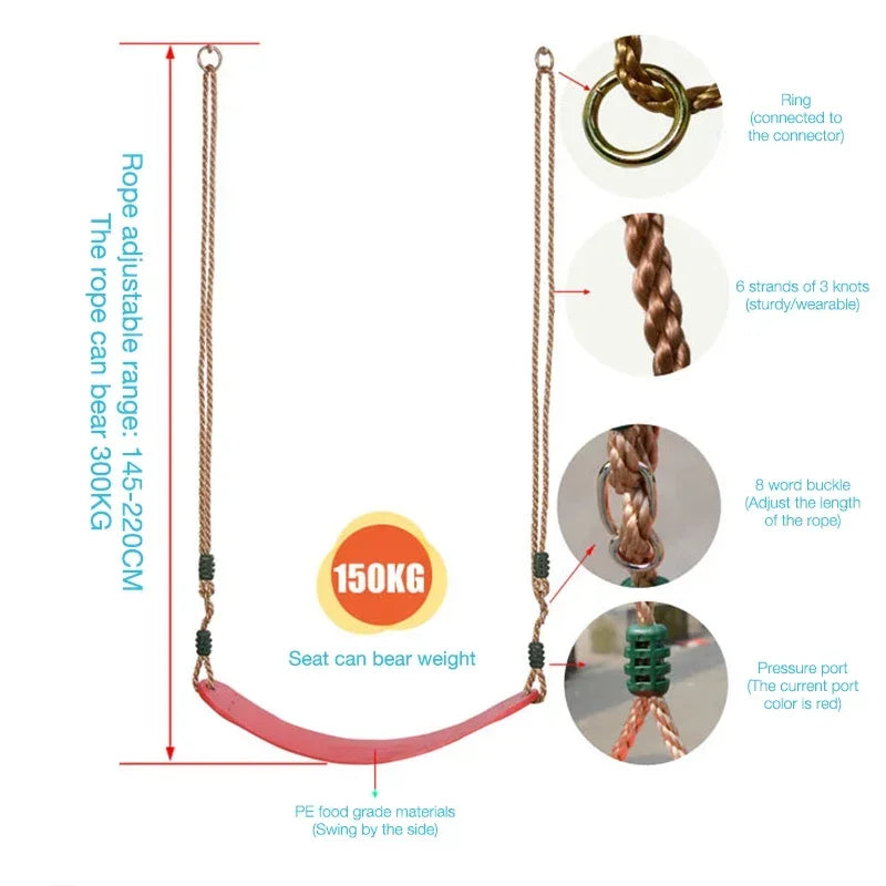 Children's EVA Soft Board U-Shaped Tree Swing with Adjustable Rope