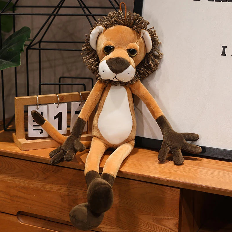 Nice Kawaii Cartoon Forest Animal Lion Zebra Leopard Stuffed Plush Toy Children's Monkey Raccoon Handmade Doll Gift