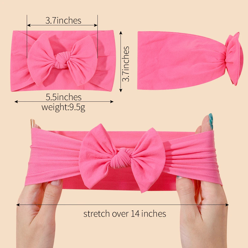 3Pcs/lot baby soft headband big bowknot headscraf infant nylon headties dress hair accessories babe headwear